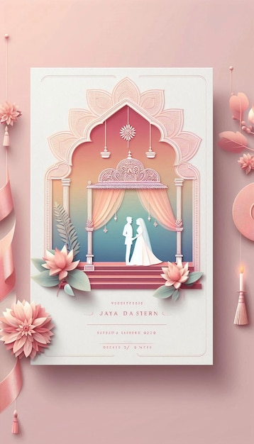un cartel para una boda con una pareja en él