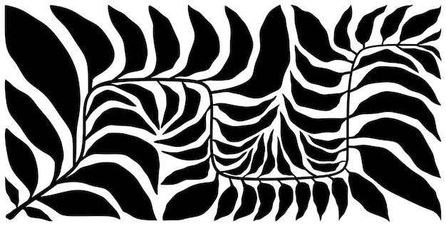 Cartel botánico abstracto Fondo contemporáneo elemento floral con estampado moderno mínimo