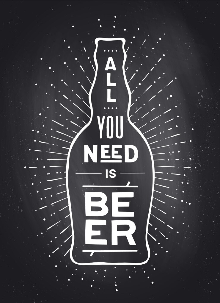 Vector cartel con botella de cerveza a la cerveza o no a la cerveza
