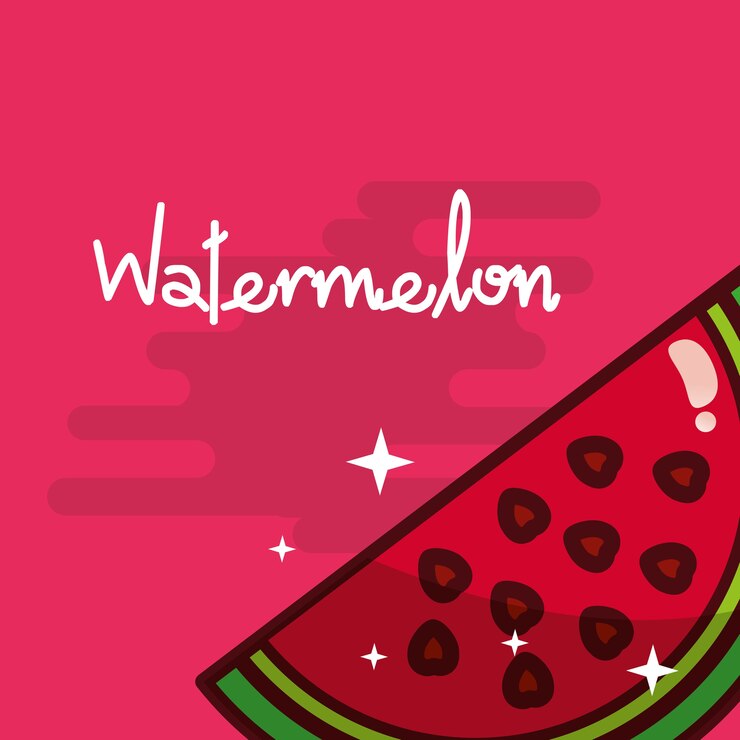 Vector cartel brillante deliciosa fruta de sandía