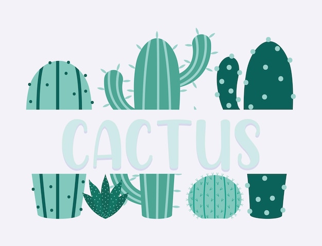 Cartel de cactus verdes