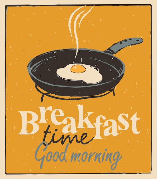 cartel de café con hora de desayuno