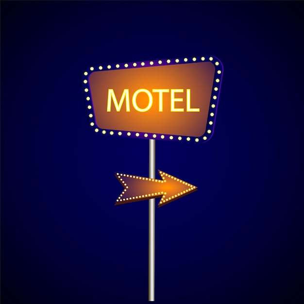 Cartel de la calle del motel Neon motel banner Ilustración vectorial