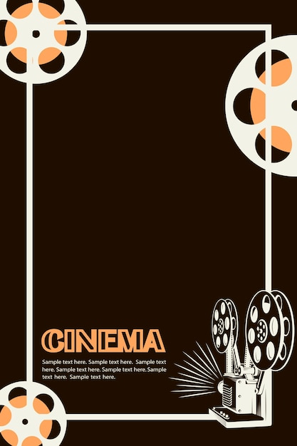 Vector cartel de la cámara de cine