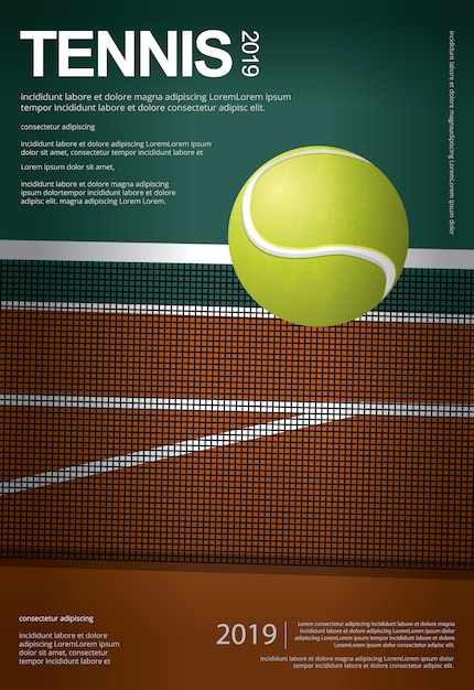 Vector cartel del campeonato de tenis