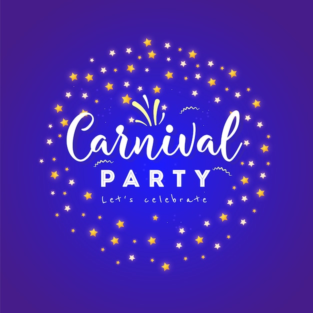Cartel de carnaval, estandarte con elementos coloridos de fiesta.