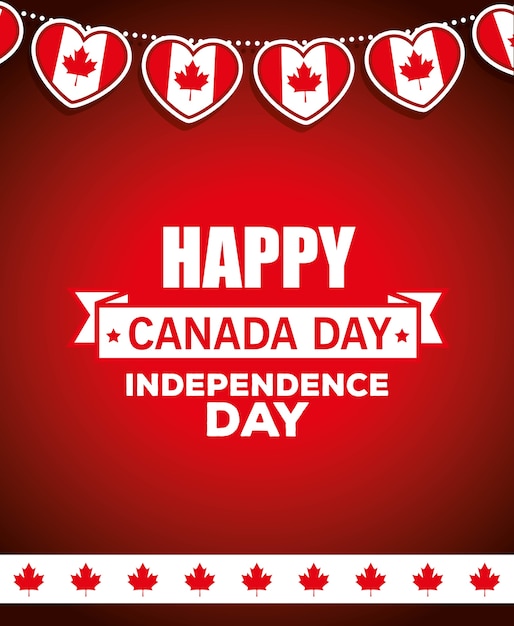 Vector cartel de celebración de día feliz de canadá