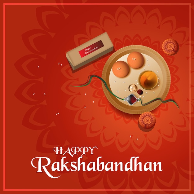 Cartel de celebración de Raksha Bandhan para publicación en redes sociales