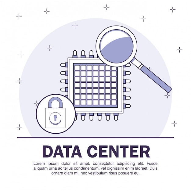 Vector cartel del centro de datos con información