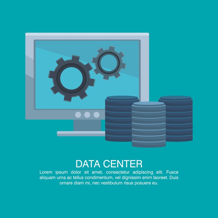 Vector cartel del centro de datos con información