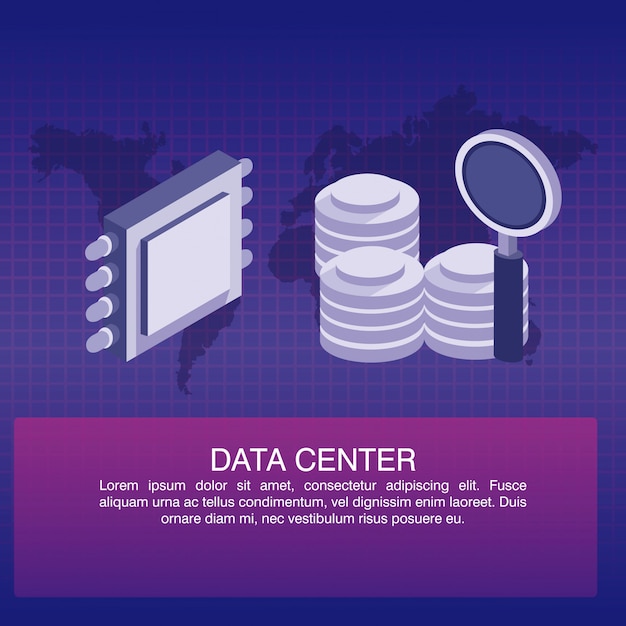 Cartel del centro de datos con información