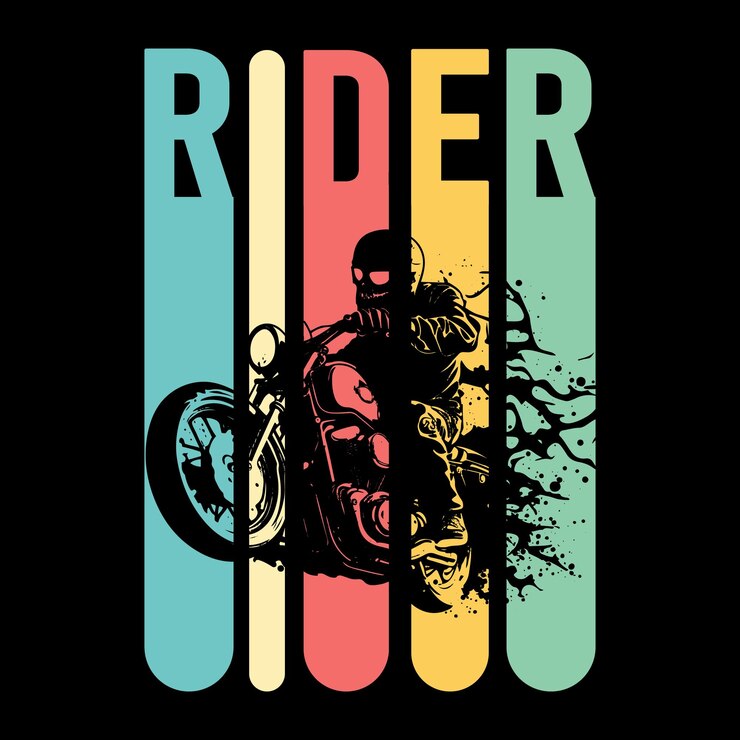 Vector un cartel para el ciclista en la moto dice paseo ciclismo cita diseño de camiseta para la aventura