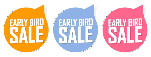 un cartel con un círculo azul que dice venta de aves tempranas