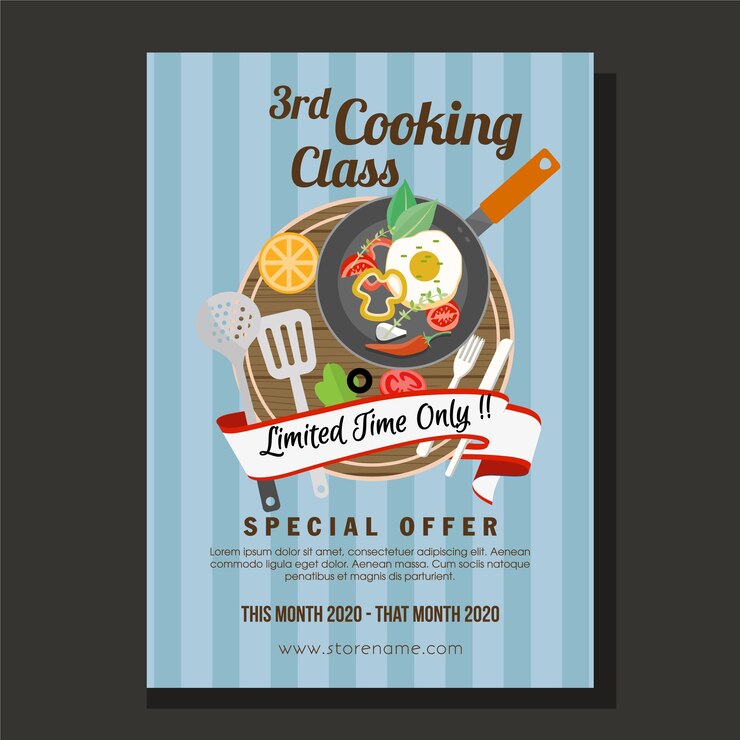 cartel de la clase de cocina