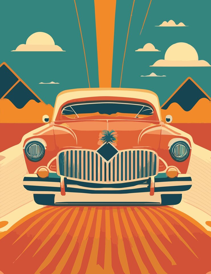 Vector un cartel para un coche que dice el nombre en él