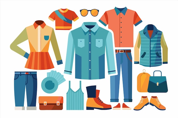 un cartel de una colección de ropa, incluido uno que tiene la palabra moda en él