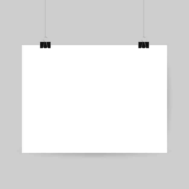Cartel colgante en blanco