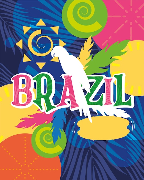 Cartel de color del brasil tropical vector