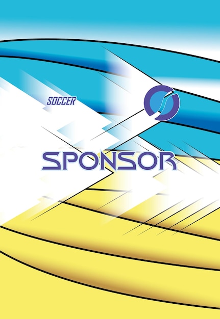 un cartel colorido para el deporte El deporte se muestra en azul y amarillo