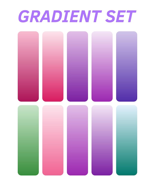 un cartel colorido con diferentes cuadrados de colores y las palabras gradiente
