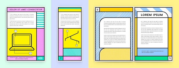 Cartel colorido o conjunto de plantillas de diseño de identidad estacionaria de vector de ilustración de fondo de verano