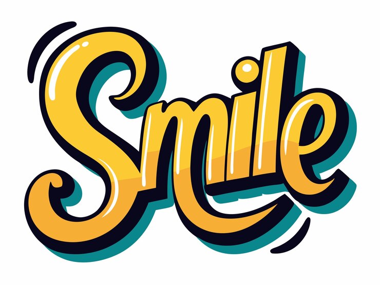 Vector un cartel colorido con la palabra sonrisa en él