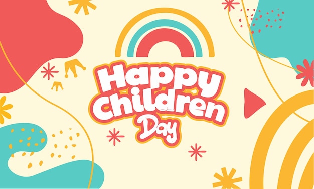 Un cartel colorido con las palabras feliz día del niño.