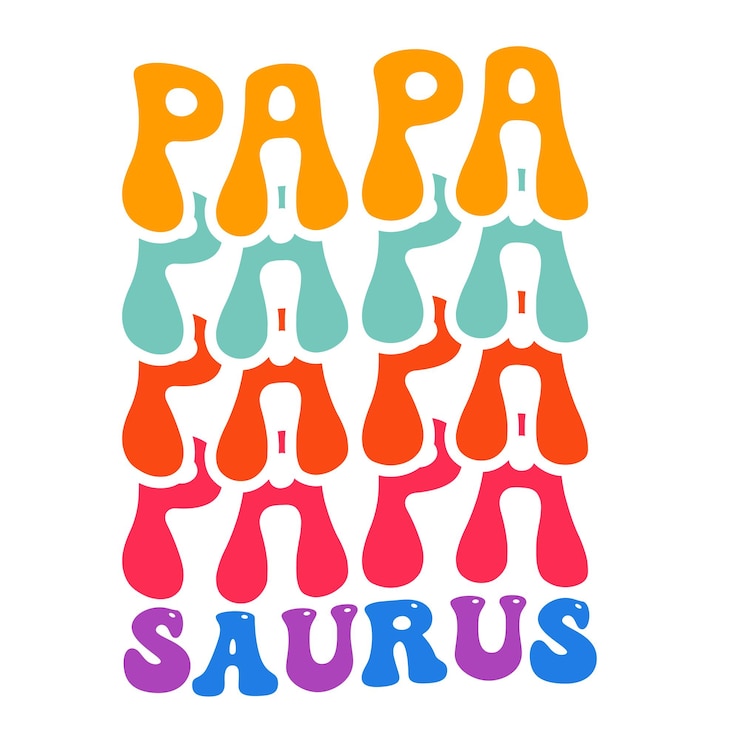 Vector un cartel colorido que dice papa sauers con las palabras "sauers" en él.
