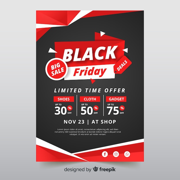 Vector cartel de compras de black friday