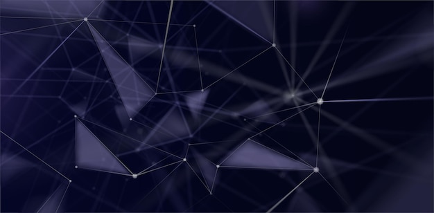 Cartel de comunicación digital púrpura abstracto con fondo de vector de patrón geométrico borroso