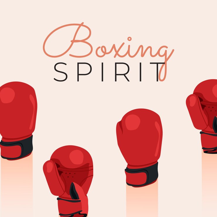 Vector un cartel del concepto de boxeo para la competencia deportiva