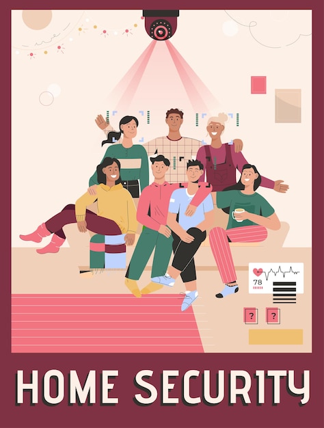 Cartel de concepto de seguridad para el hogar