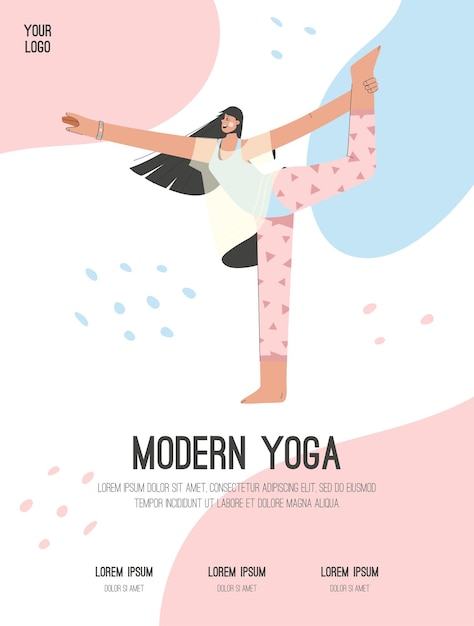 Cartel del concepto de yoga moderno