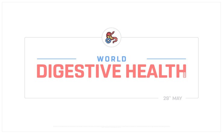 Vector cartel de concienciación para el día mundial de la salud digestiva