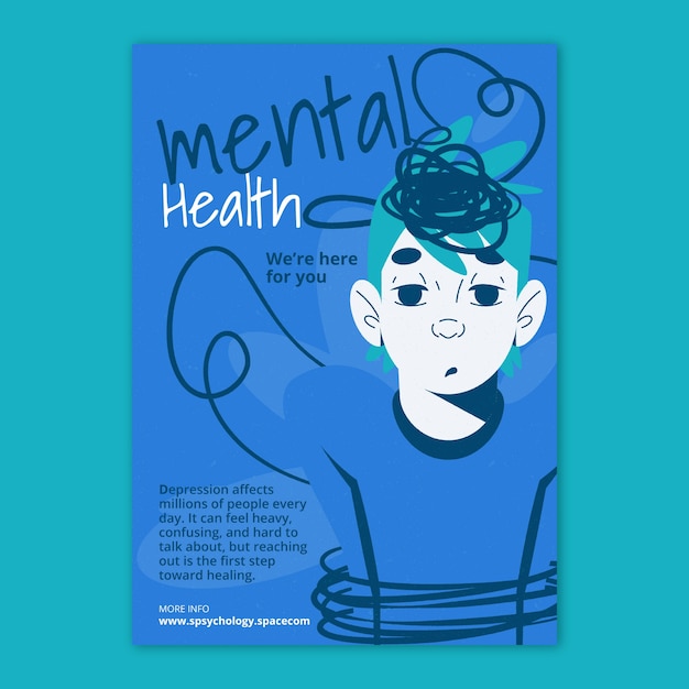 Cartel de concienciación sobre la salud mental