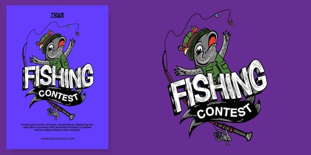 Vector cartel del concurso de pesca