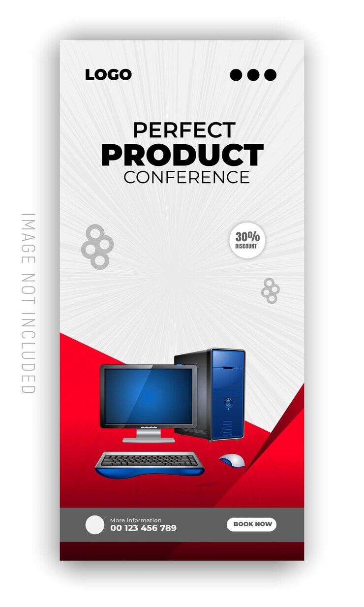 Vector un cartel para una conferencia con un fondo rojo y un teléfono negro en él