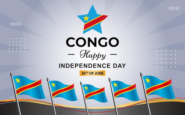 Vector cartel del congo para el día de la independencia