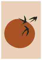 Vector cartel contemporáneo abstracto impresión de arte minimalista moderno de mediados de siglo portada del cartel de boho pájaros del sol