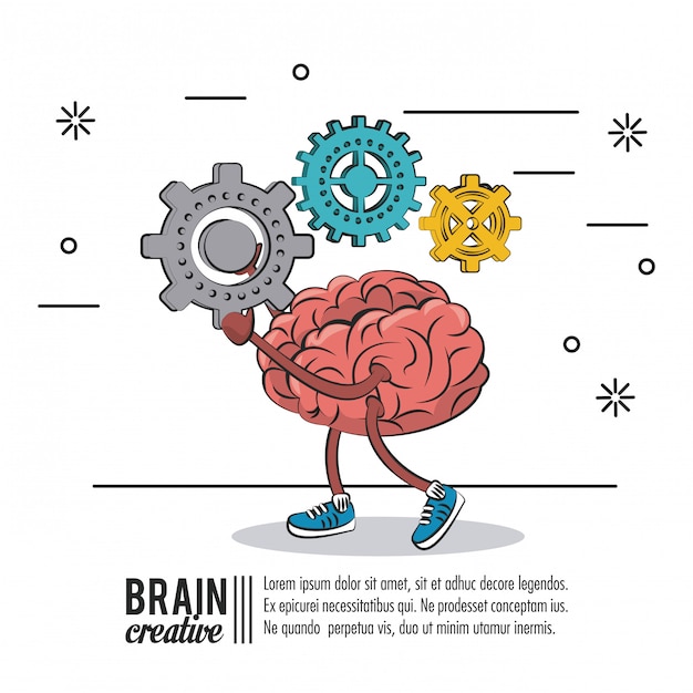 Vector cartel creativo cerebral con información