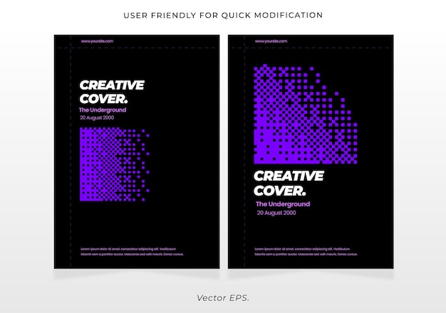 El cartel creativo premium es un volante azul de neón rectángulo de pixel de estilo vectorial negro