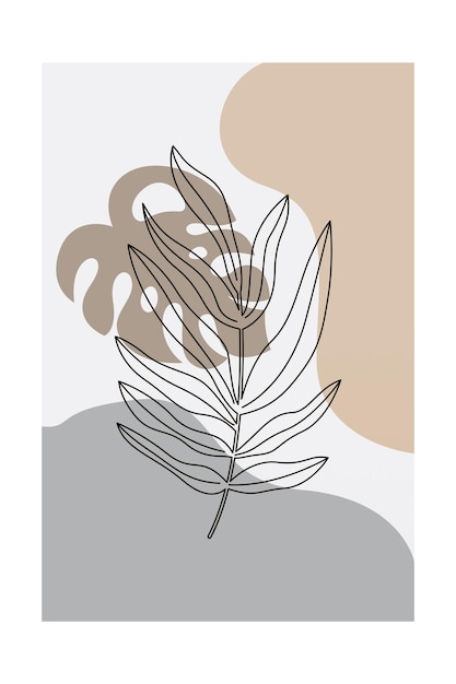 El cartel de decoración de la pared de la hoja de Monstera