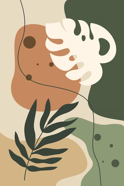 El cartel de decoración de la pared de la hoja de Monstera