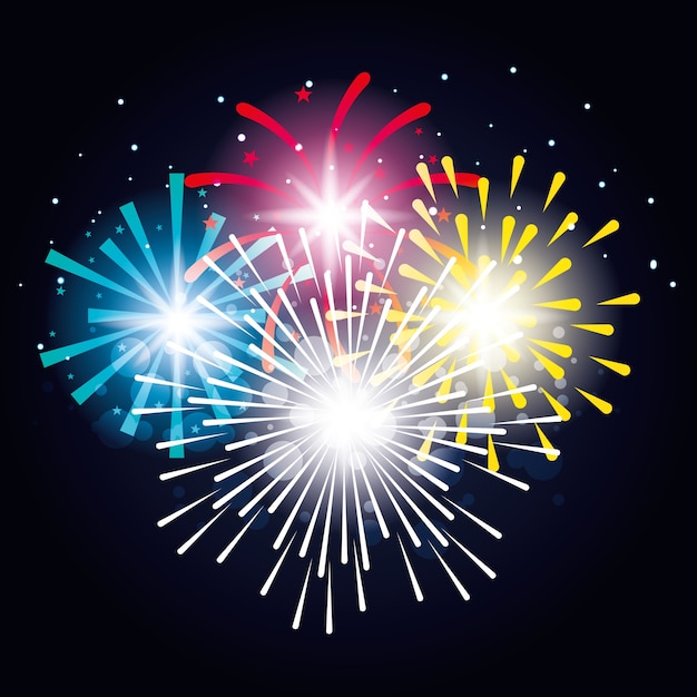 Cartel decorativo de explosiones de fuegos artificiales