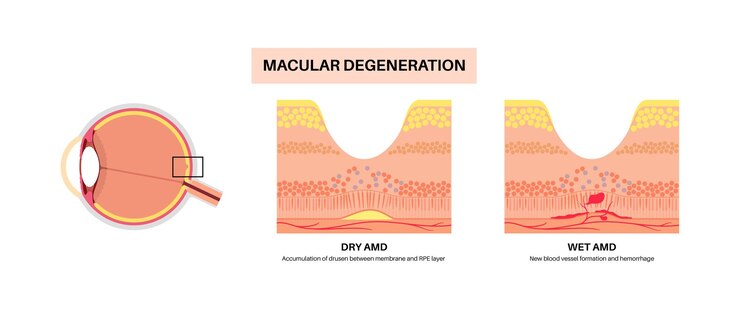 Vector cartel de degeneración macular
