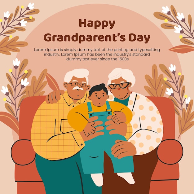 Un cartel para el día de los abuelos con una imagen del día de losabuelos