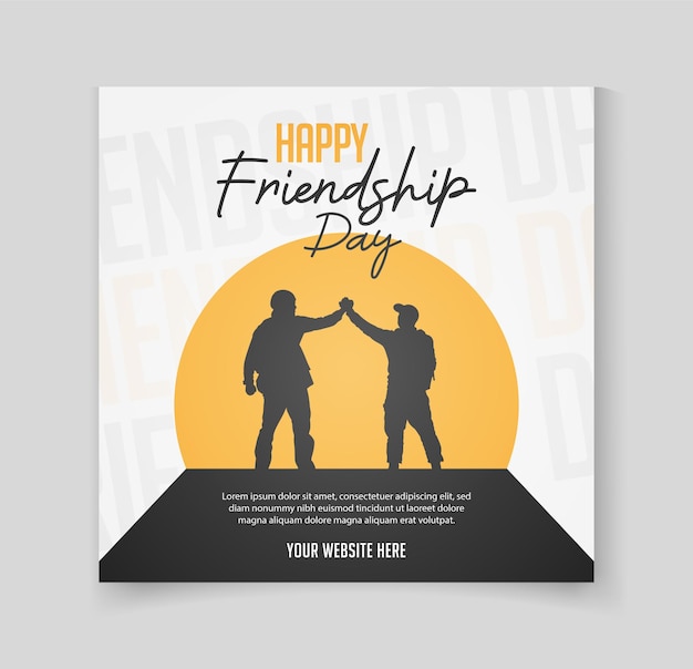 un cartel para el Día de la Feliz Amistad con una cita de la Amistad Feliz