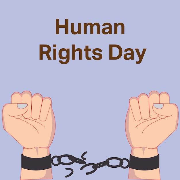Cartel del Día Internacional de los Derechos Humanos Ilustración vectorial del Día Internacional de los Derechos Humanos