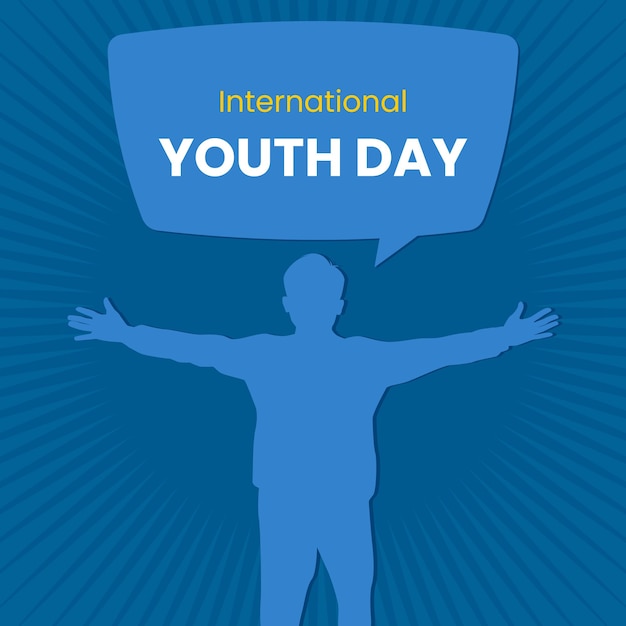 Cartel del día internacional de la juventud del vector o publicación en las redes sociales