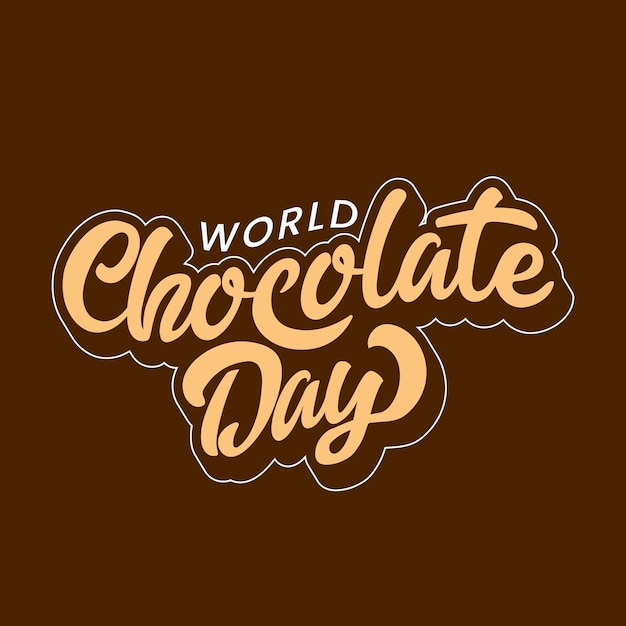 un cartel para el día mundial del chocolate logotipo de caligrafía del día del chocolate para el cartel de felicitaciones